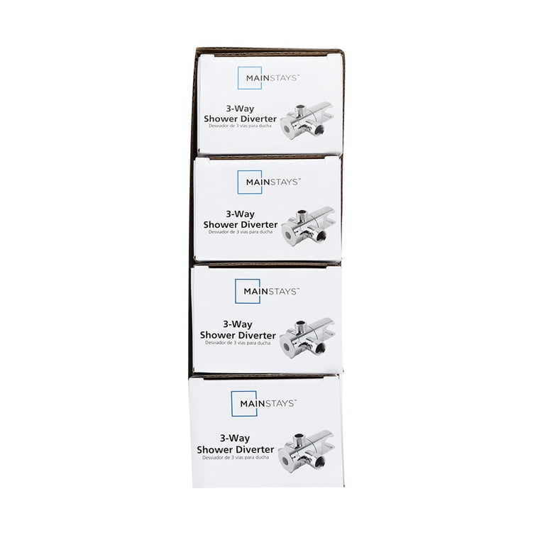 Mainstays 3-Way Shower Diverter, Chrome T Adapter photo 6