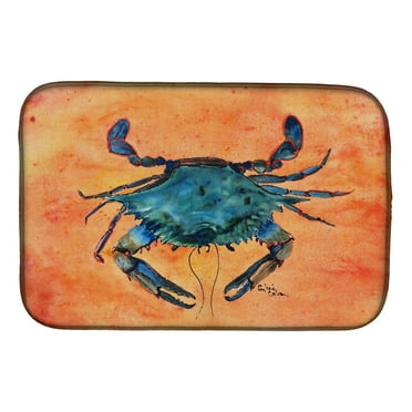 Carolines Treasures 8097DDM Crab Dish Drying Mat 14 x 21" multicolor