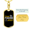 thumbnail image 3 of Daddy'S Fishing Buddy Hook Stainless Steel or 18k Gold Premium Swivel Dog Tag Keychain, 3 of 8