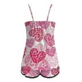 thumbnail image 4 of Cropped Lounge Tops – Bamboo Pajama Sets & Lounge Sets for Women Ladies' Valentine's Day Casual Fashion Sexy Printed Sleeveless Camisole Top Shorts Set Two Piece Set, 4 of 5