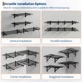 thumbnail image 4 of 4 Pack Heavy Duty Garage Wall Shelving Set (2x3ft), Wall Mounted Garage Shelves 1400lbs Capacity, 24"X72" Shelf Storage Rack Floating Shelves, Storage Racks for Shop, Shed, Storage Shelve, Black, 4 of 8