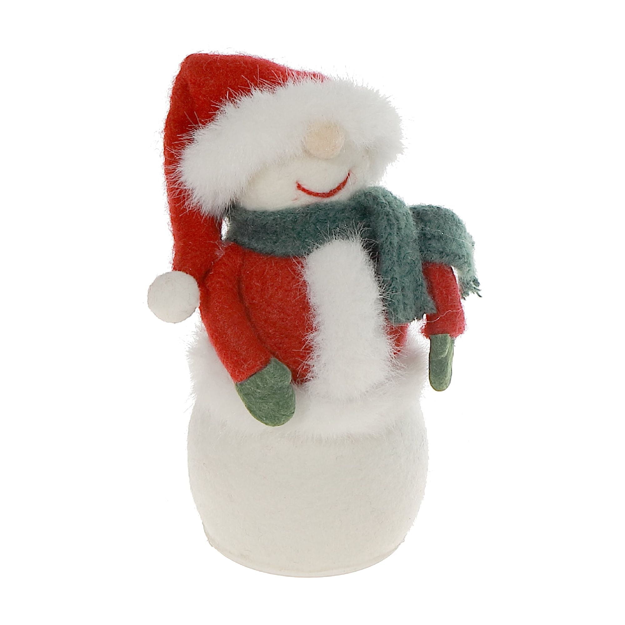 Led Wool Lit Snowman With Covered Eyes