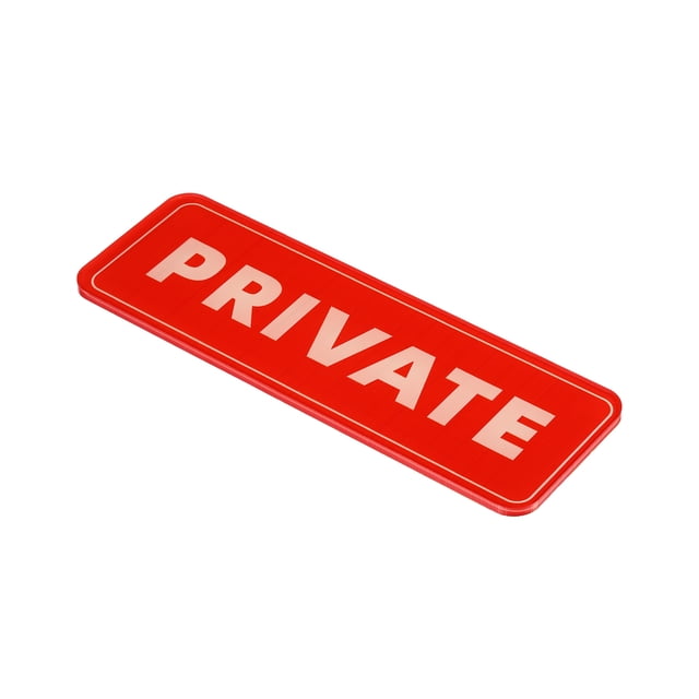 Unique Bargains 6'x2' Private Sign Acrylic Self Adhesive Door Sticker Wall Mounting Sign Red