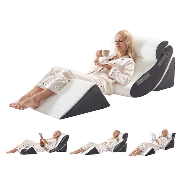 Juego de almohadas con forma de cuña WSOFRLAC para cama ortopédica para dormir