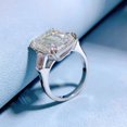 thumbnail image 4 of 11*15MM Engagement Anniversary Ring 3 Stones Emerald Cut Cocktail Ring 925 Sterling Silver CZ Simulated Yellow Diamond Ring Jewelry Box Packed, 4 of 7