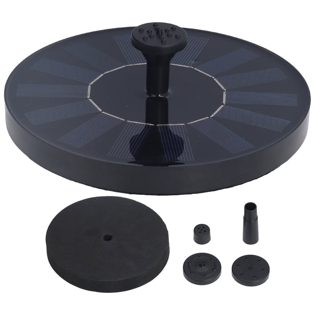 Fuente solar de 7 V y 1,4 W, 150 l/h de flujo, alta eficiencia de conversión, fuente de agua solar flotante con 6 boquillas