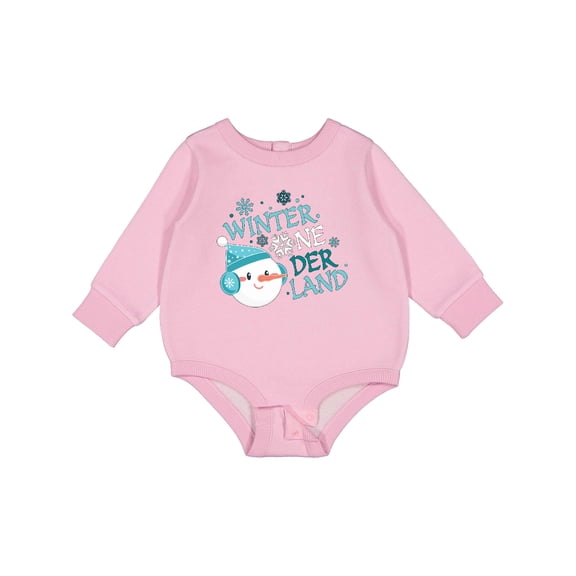 Inktastic Iwinter One-derland First Birthday with Snowman Baby Fleece Bodysuit