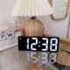 thumbnail image 2 of Oria Reloj despertador digital, pantalla LED grande con repetición, puertos de carga USB, 3 brillo ajustable adecuado para dormitorio, oficina, negro, 2 of 5