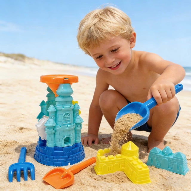YWIYIUD 1 Set Reusable Beach Toy Set with Sand Bucket Shovel and Cute Model for Beach Backyard Park Pool and Outdoor Activities Practical Beach Interactive Toys for Parent and Teens