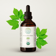 HerbEra Horny Goat Weed Tincture, Organic Herbal Dietary Supplement for Vitality Support, Certified Organic Horny Goat Weed (Epimedium grandiflorum, Barrenwort) Dried Leaf Natural, Alcohol-Free, 4 oz