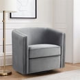 thumbnail image 6 of Pemberly Row 19'' Traditional Velvet Upholstered Swivel Accent Chair in Gray, 6 of 7