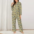 thumbnail image 2 of Hirioo African bush elephant for Women's Pajama Sets 2 Piece Pjs Women's Long-Sleeved Pajama Set Button Down Sleepwear,S-XXL-Medium, 2 of 7