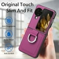 thumbnail image 6 of for Oppo Find N3 Flip Case with Ring, Slim PU Leather Protective Cover Phone Case Oppo Find N3 Flip ZH Purple, 6 of 9
