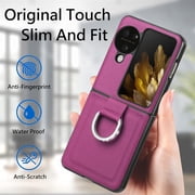 for Oppo Find N3 Flip Case with Ring, Slim PU Leather Protective Cover Phone Case Oppo Find N3 Flip ZH Black