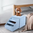 thumbnail image 6 of Lineslife 2-in-1 Folding Pet Stairs for High Bed Storage Ottoman Pet Steps for Small Large Dogs Cats, Blue, 6 of 9