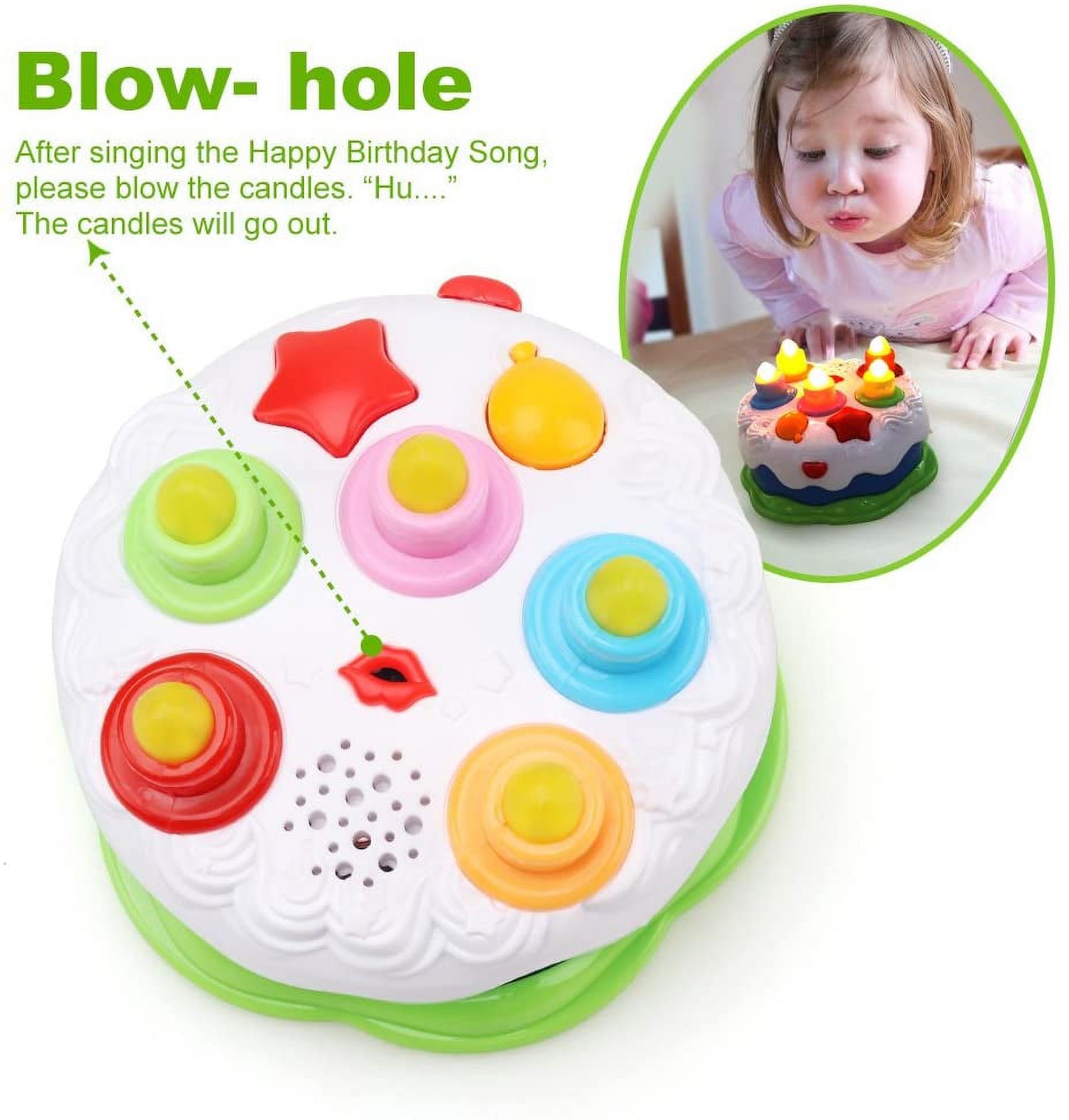 Kids Birthday Cake Toy for Baby & Toddlers with Counting Candles & Music, Gift Toys for 1 2 3 4 5 Years Old Boys and Girls - image 3 of 9