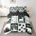 thumbnail image 2 of Feelyou Wildlife Moose Deer Twin Bedding Sets 7pcs, Green Buffalo Bedding Comforter Set, 2 of 8