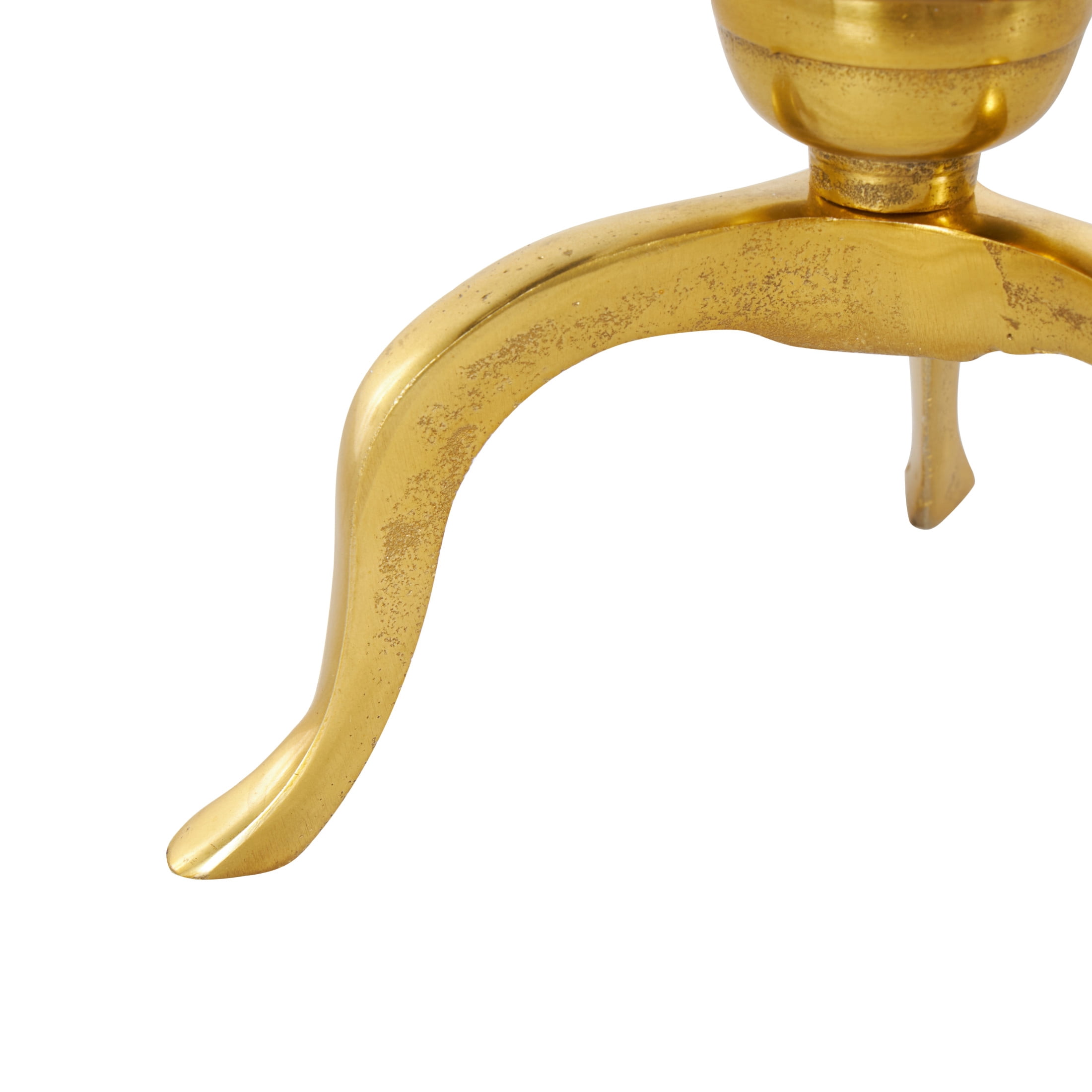 DecMode Gold Aluminum Metal Single Candle Hurricane Lamp