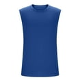 thumbnail image 4 of BXINGOHAI Men's Tank Top Cotton Moisture Wicking Muscle Shirt Summer Sleeveless Shirts Gym Workout Tank Today Blue,XXXL, 4 of 6