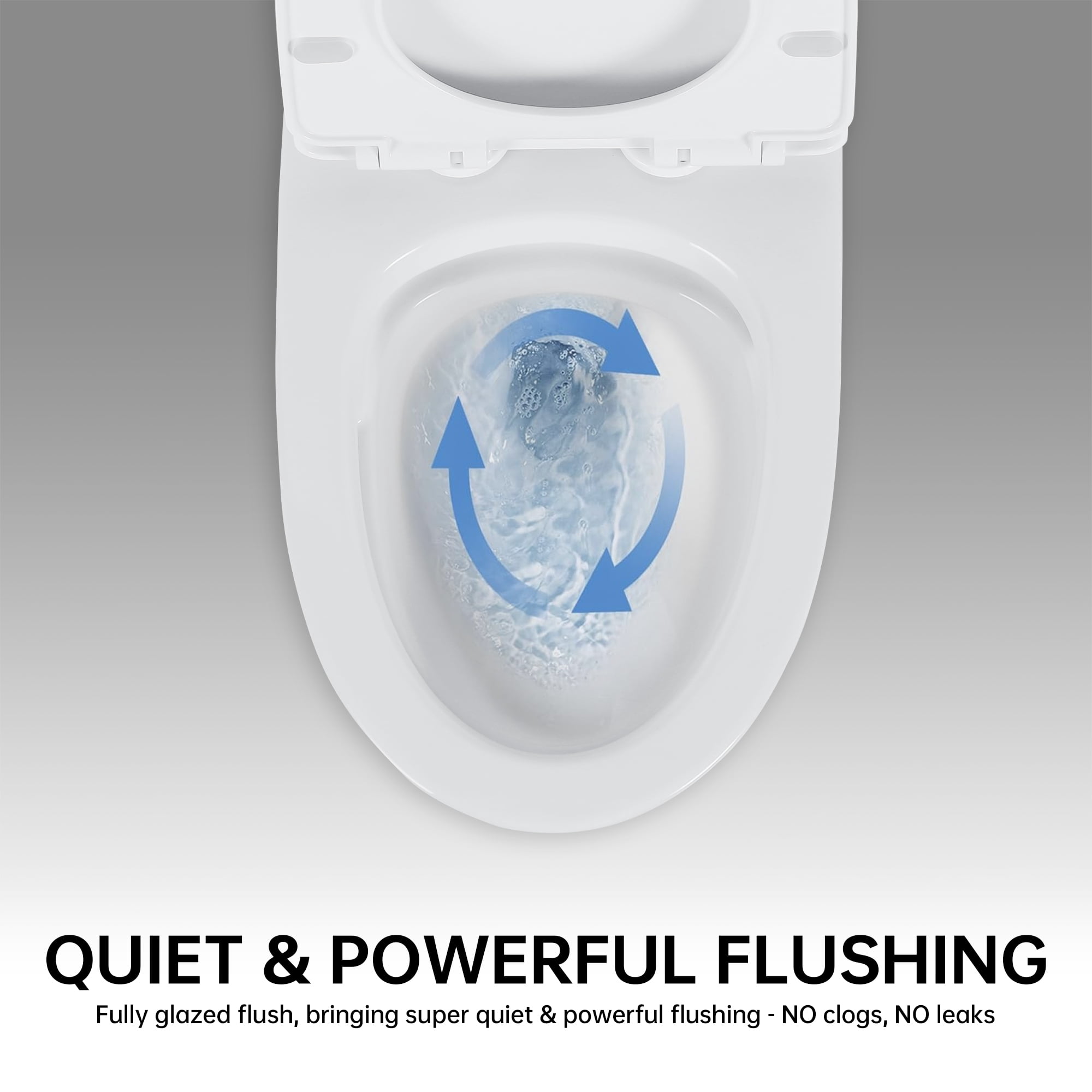Alvantor Dual-Flush One-Piece Toilet 16.5"Height Ceramic Elongated Floor Mounted 1.1/1.6 GPF Toilet White
