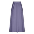 thumbnail image 5 of MIXUE Skirts For Women Summer Solid Color Casual With Pockets Plus Size High Waist Pleated Long A Line Flowy Travel Denim Maxi Skirt Streetwear,Purple,S, 5 of 5