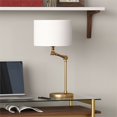 thumbnail image 4 of Henn&Hart 12" Brushed Brass Finish Metal/Fabric Table Lamp, 4 of 8