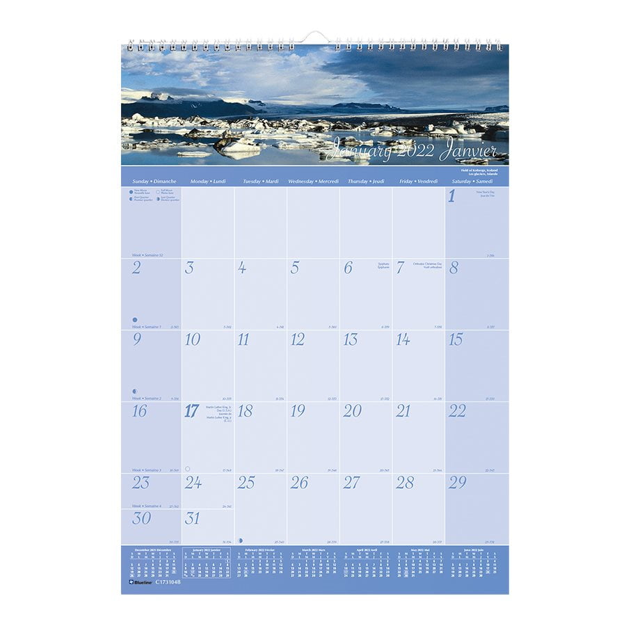 Blueline World Scenes Wall Calendar (2022) Walmart Canada