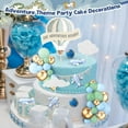 thumbnail image 5 of 36 Pcs Blue Airplane Baby Shower Travel Cake Topper The Adventure Begin Cupcake Toppers Hot Air Balloon Cloud Miniature Globes Cake Decorations for Birthday Baby Shower Party Supplies, 5 of 5