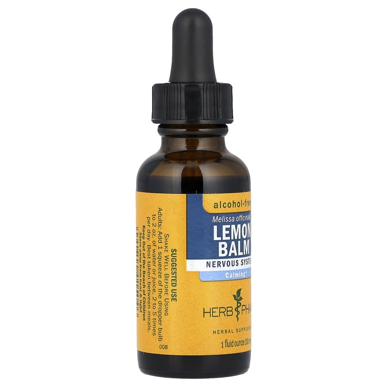 lemon balm glp-1 Herb Pharm Lemon Balm, Alcohol-Free, 1 fl oz (30 ml)