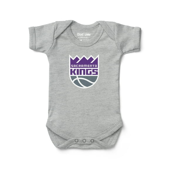 Newborn & Infant Chad & Jake Heather Gray Sacramento Kings Primary Logo Bodysuit