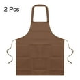 thumbnail image 3 of Unique Bargains 2pack Kitchen Cooking Aprons Polyester Art Aprons Pottery Apron Waterproof Artist Painting Apron Brown, 3 of 5