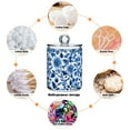 thumbnail image 6 of Yayeee 4 Pack Qtip Holder Bathroom Cotton Swab Canister with Lid Clear Dispenser Set, Blue Floral Pattern, 6 of 6