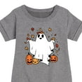 thumbnail image 3 of Instant Message - Fall - Ghost Play In Leaves Too - Toddler & Youth Girls Fleece Dress, 3 of 6