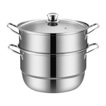 MAGIDEAL Stainless Steel Steamer Steamer Pot 2 Tier with Lid Versatile Soup Cookware for