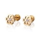 thumbnail image 3 of Aretes de oro 14k GIALLO Broquel Flor trompeda dorada con circonia, 3 of 5