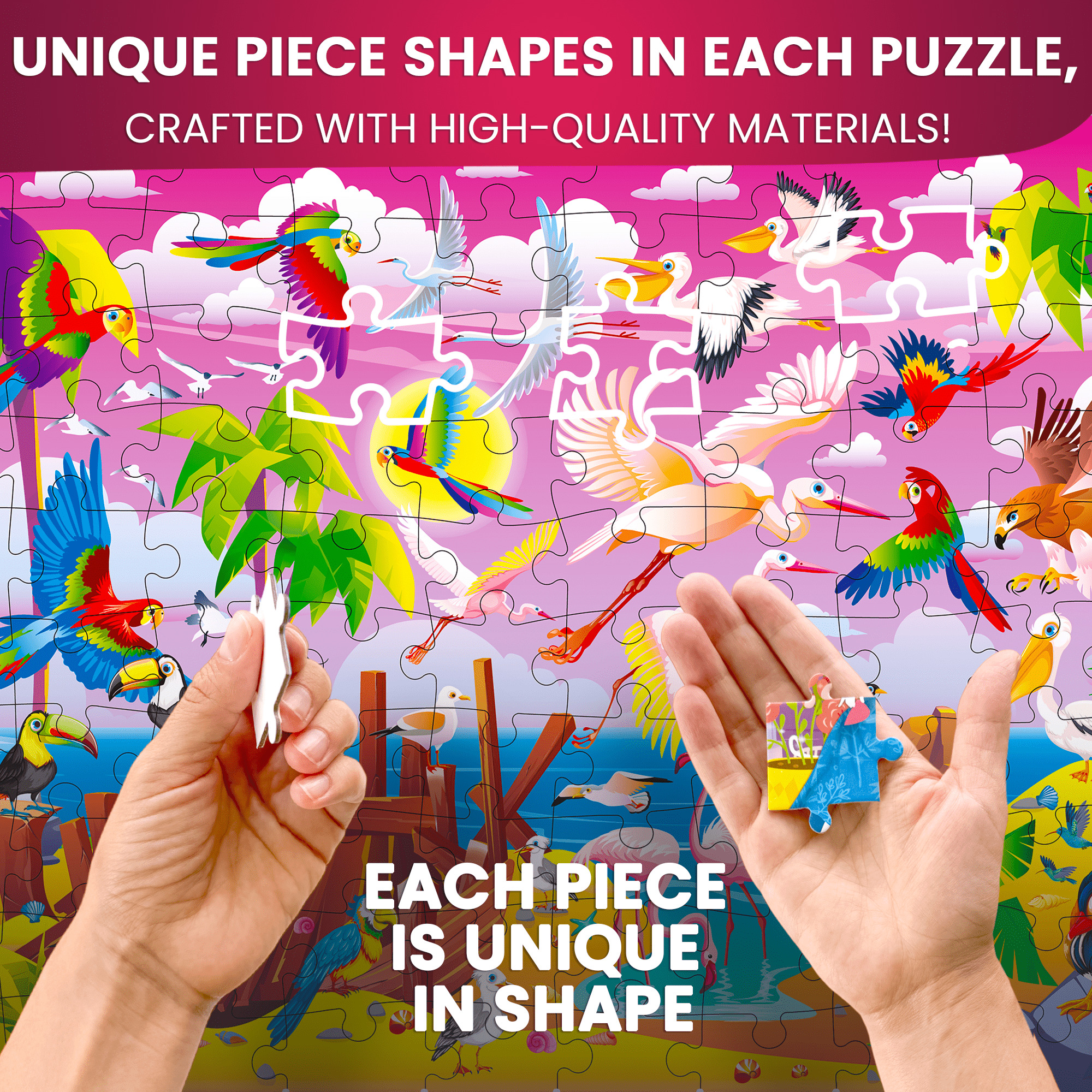 Quokka 100 Piece Puzzles for Kids- 3 Set Kids Puzzles Ages 6 8- Jigsaw Puzzles for Boy and Girl