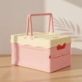 thumbnail image 3 of GIXUSIL 1 Pack Foldable Storage Box Pastel Pink Plastic Crates Multipurpose Collapsible Bins with lids Cute Organization Basket for Home Office Kitchen Picnic Camping 9.8×6.7 inch, 3 of 8