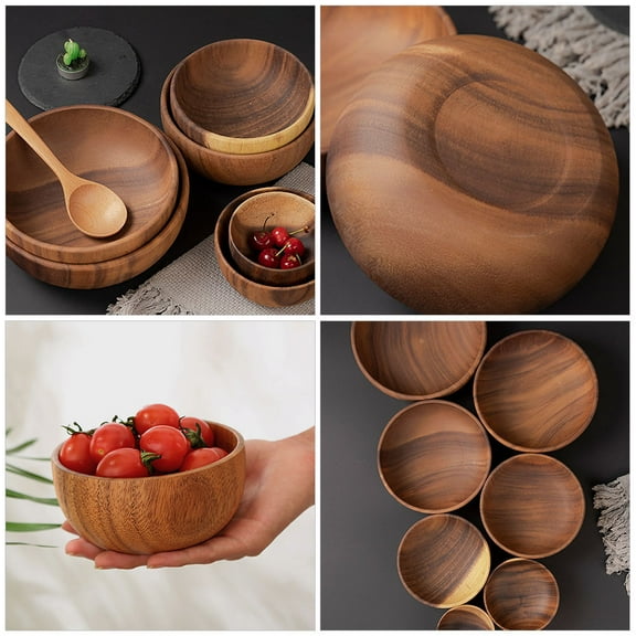 LEORX 1Pcs Wood Soup Bowls for Men 10.0X10.0X6.0in
