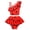 A, variant on Girls Red Polka Dots Swimsuit Bathing Suits Girl Ruffled Tankini Bikini Two Piece Swimwear Beachwear