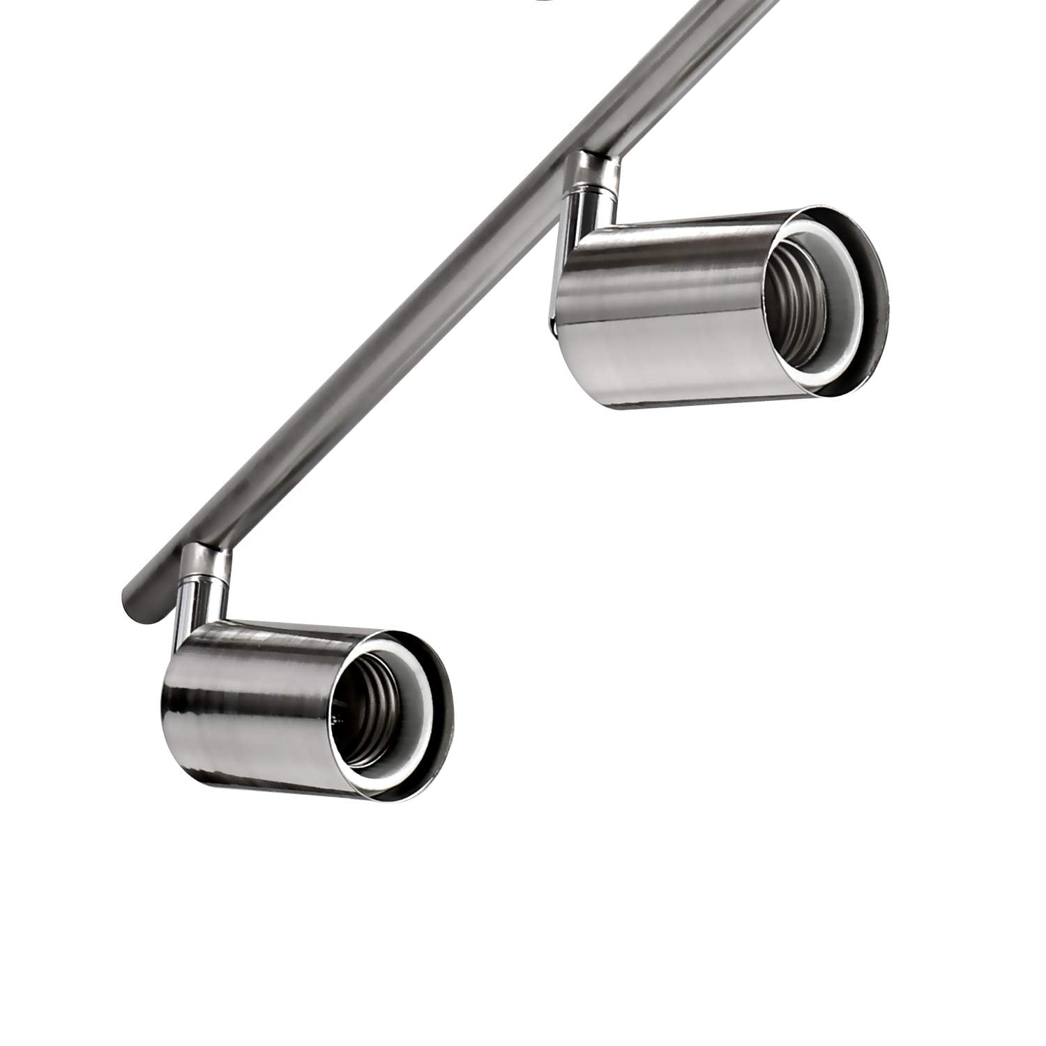 6-Light Adjustable LED Dimmable Track Lighting Kit, Satin Nickel, Flexible Arms, E26 Base