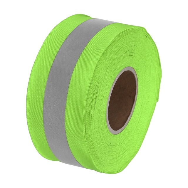 Unique Bargains Reflective Tape Strip, 2'x 66ft Reflective Tape Sew on Safety Fabric Tape, Fluorescent Yellow