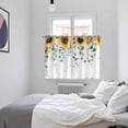 thumbnail image 3 of Sunflower Kitchen Curtains Window Panels, Yellow Floral Eucalyptus Leaves Watercolor Insulated Window Treatment Curtain, Grommet Curtains for Bedroom/Living Room/Bathroom, 2 Piece 52"Wx72"L, 3 of 8