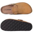 thumbnail image 7 of Litfun Suede Clogs for Women Cork Footbed Leather Sandals Arch Support Potato Shoes with Adjustable Buckle, Brown, 7 of 7