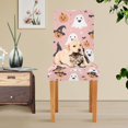 thumbnail image 4 of Yayeee 2 Pack Dining Chair Covers Stretch Parson Chairs Slipcovers Seat Protector, Pastel Pink Halloween, 4 of 6