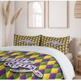 thumbnail image 6 of Ambesonne Mardi Gras Duvet Cover Sets, Hand Writing Design, 2-King, Purple Green Yellow, 6 of 7
