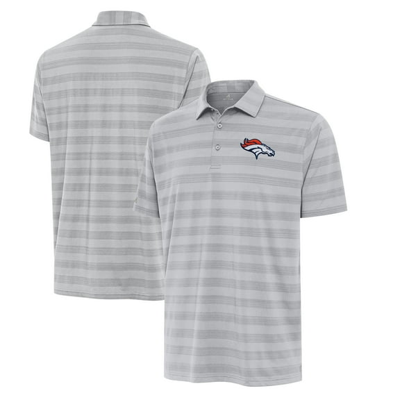 Men's Antigua Gray Denver Broncos Big & Tall Tunnel Polo