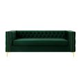 thumbnail image 4 of Posh Living Levi Tufted Velvet 3-Seat Sofa with Nailhead Trim in Hunter Green, 4 of 8