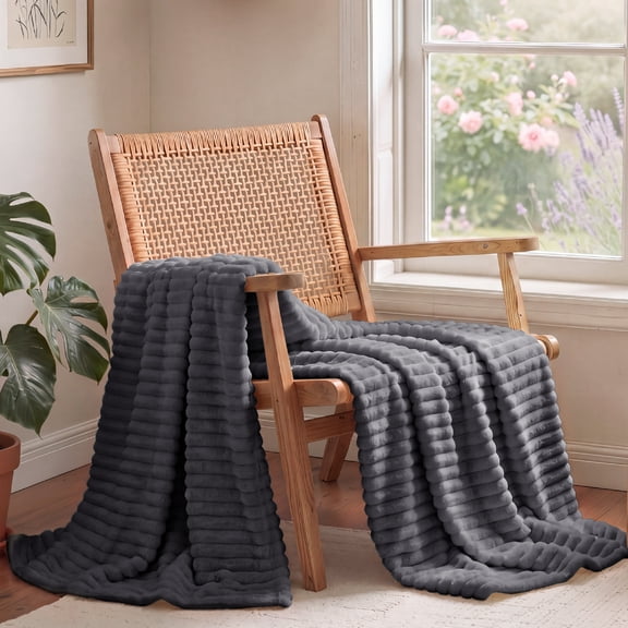 U by Bedsure Grey Fleece Throw Blanket for Couch - Super Soft Cozy Blankets for Women, Girls, Bed & Travel, 50x60 inches