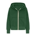 thumbnail image 4 of RYRJJ Women's Zip Up Hoodie Sweatshirt Y2K Fall Fashion Outwear Coat Long Sleeve Loose Fit Pockets Casual Trendy Hooded Jacket(Green,XL), 4 of 6