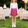 thumbnail image 6 of PEASKJP Jeans Skirt for Girls Kids Girls Skirt Casual Mini Flare Plain Pleated Stretch Waist Skirts (Hot Pink,12-13 Years), 6 of 7